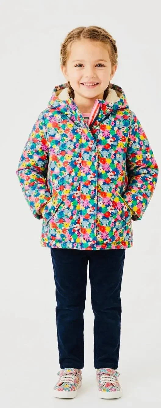 NWT❤️Mini Boden Floral Sherpa Jacket sz11/12Y